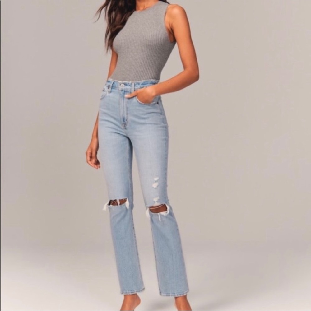 Abercrombie & Fitch The Ankle Straight Ultra High Rise Curve Love Size 26/2R